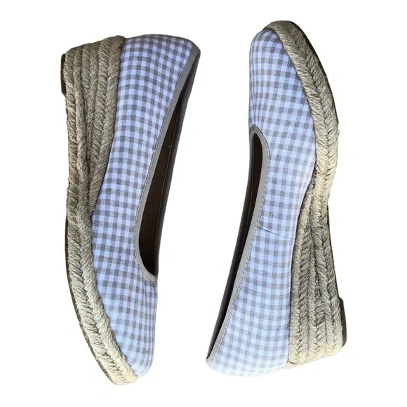 LifeStride Expadrille Wedge Heels Cork Closed Toe Canvas‎ Beige Size 9W. - Picture 6 of 13